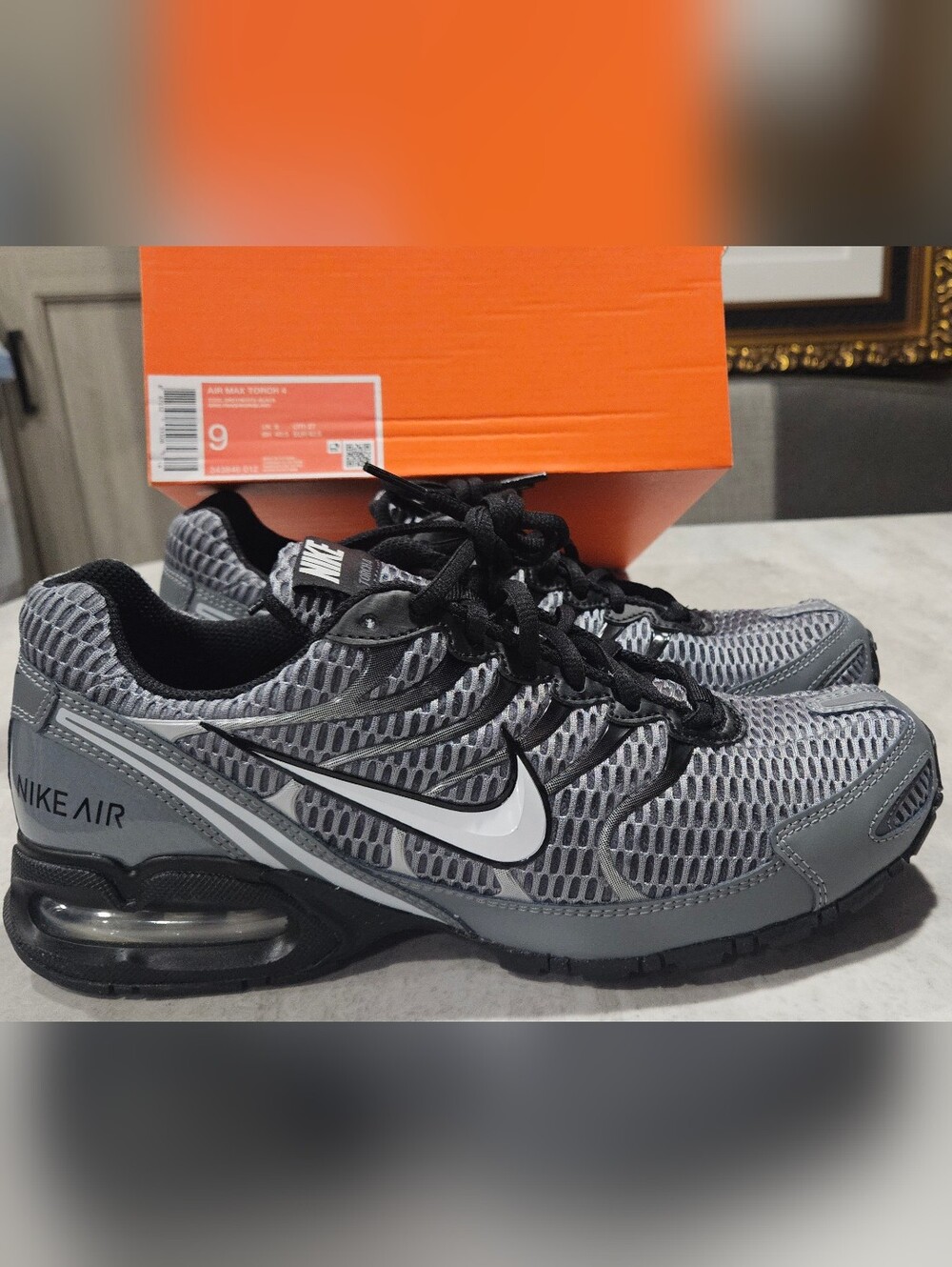 Men's Nike Air Max Torch IV 4 Cool Grey/White-Black Running Shoes Size 9